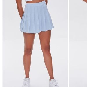 Blue plaid mini skirt